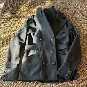 NWT Red Fox Gray Double-Breasted Wool Coat